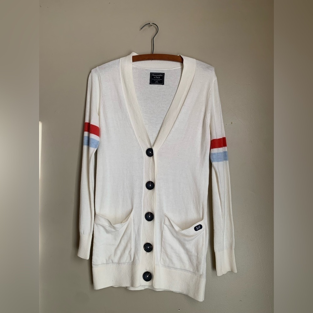 Abercrombie & Fitch cardigan sweater letterman long y2k vintage light academia